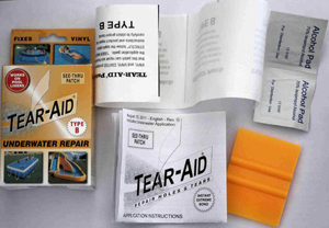 Kit Tear-Aid pour la réparation sous l'eau des liners de piscine