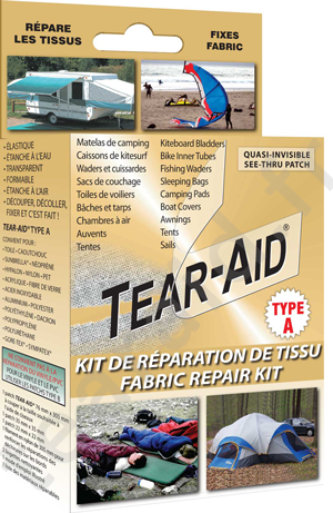 Kit de réparation pour bateau bandes Tear Aid type A et B 