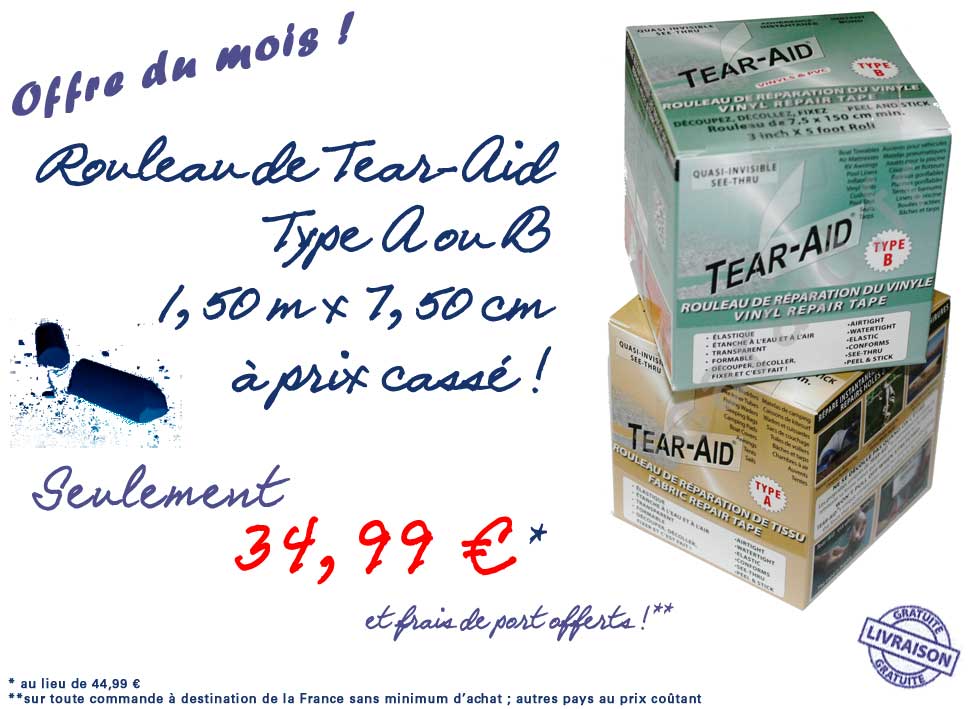 Offre du mois : -10 € sur les rouleaux Tear-Aid